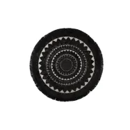 DUTCHBONE Nelson matta, rund - svart polyester, viskos, linne