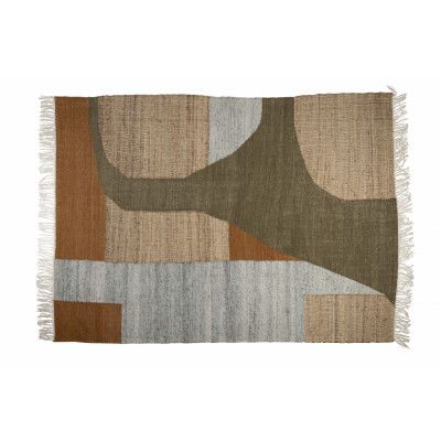 DUTCHBONE Pavilion matta, rektangulär - brun och flerfärgad ull (160x230)
