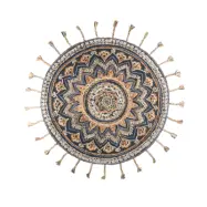 DUTCHBONE Pix matta, rund - blå och flerfärgad ull och bomull (Ø170)