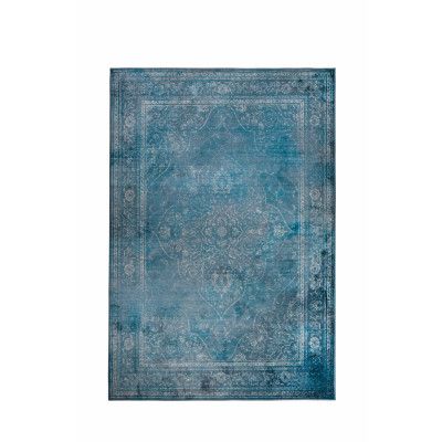 DUTCHBONE Robust matta, rektangulär - Havsblå bomull, polyester, viskos (170X240)