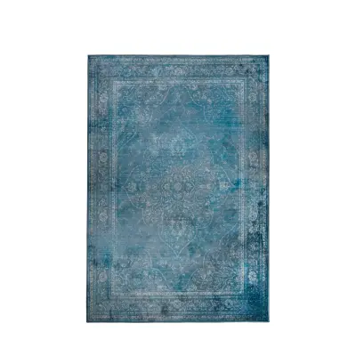 DUTCHBONE Robust matta, rektangulär - Havsblå bomull, polyester, viskos (170X240)