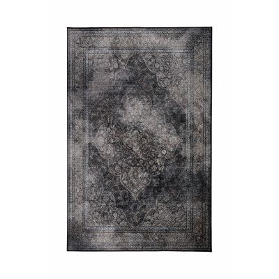 DUTCHBONE Robust matta, rektangulär - svart bomull, polyester, viskos (170X240)