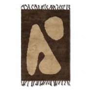ferm LIVING - Abstract Rug Small Brown/Off-White
