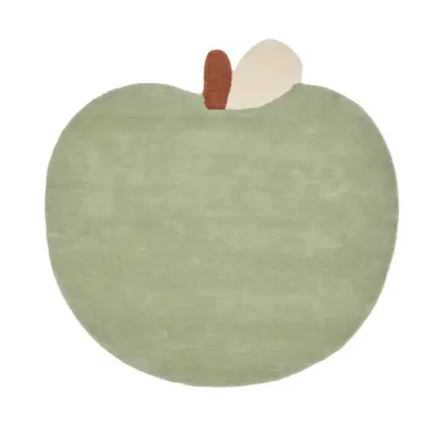 ferm LIVING - APPLE matta, grön, ull/bomull