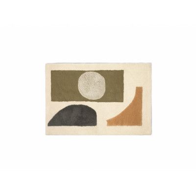 ferm LIVING - Bloco Tufted Matta Large Grön/Off-White