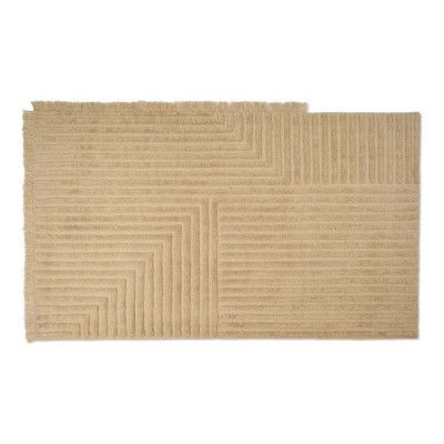 ferm LIVING - Crease Wool Rug Large Light Sand
