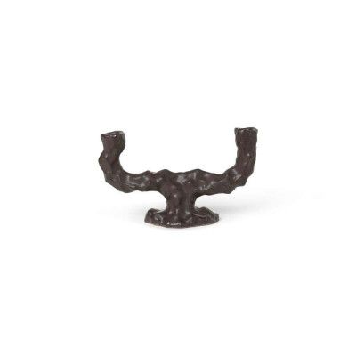 ferm LIVING - Dito Candle Holder Double Dark Brown ferm LIVING