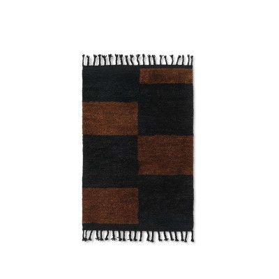 ferm LIVING - Mara Knotted Rug S Black/Chocolate