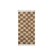 ferm LIVING - Mara matta, brun/sand rutig, 150 x 80 cm