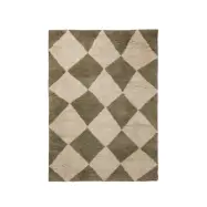 ferm LIVING - Tilt matta, almgrön, ull, 140 x 200 cm