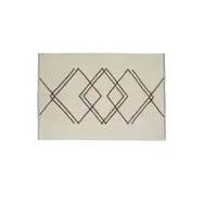 Hübsch - Rhomb Matta 120x180 White/Burgundy