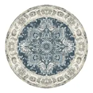 HOUSE NORDIC Havana matta, rund - flerfärgad och blå chenillepolyester (Ø200)