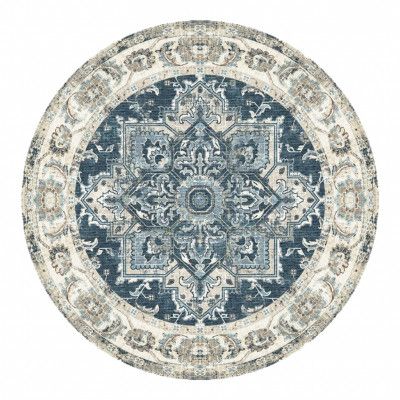 HOUSE NORDIC Havana matta, rund - flerfärgad och blå chenillepolyester (Ø200)