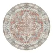 HOUSE NORDIC Havana matta, rund - flerfärgad och orange/blå chenillepolyester (Ø200)