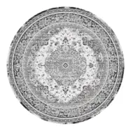 HOUSE NORDIC Havana matta, rund - vit och svart chenillepolyester (Ø200)