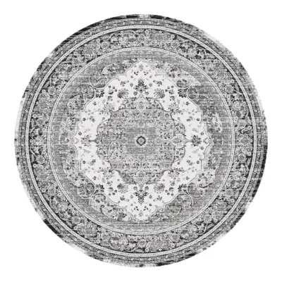 HOUSE NORDIC Havana matta, rund - vit och svart chenillepolyester (Ø200)