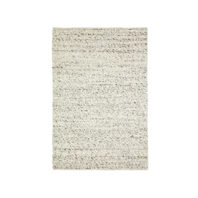 KAVE HOME Manilvamatta i ull och brun bomull, 200 x 300 cm