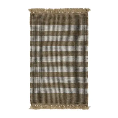 KAVE HOME Matta Barani i syntetfibrer brun och beige 60 x 90 cm