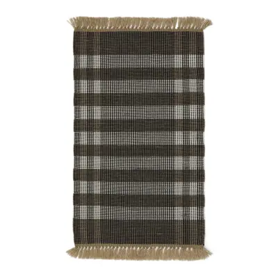 KAVE HOME Matta Barani i syntetfibrer brun och svart 60 x 90 cm