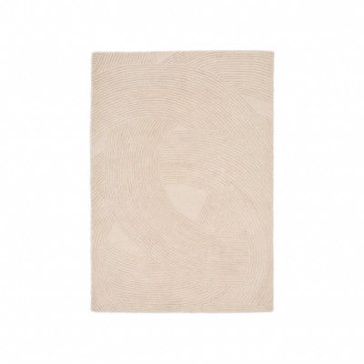 KAVE HOME Domm matta, rektangulär beige ull (160x230)
