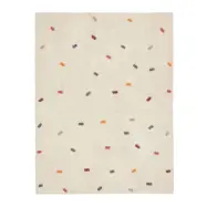 LAFORMA Epifania matta f&ouml;r barn, rektangul&auml;r - vit bomull med flerf&auml;rgat m&ouml;nster