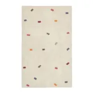 LAFORMA Epifania matta f&ouml;r barn, rektangul&auml;r - vit bomull med flerf&auml;rgat m&ouml;nster