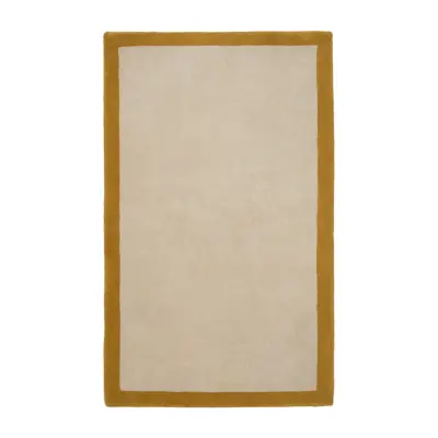 KAVE HOME Nalim matta för barn, rektangulär - beige och senap bomull (90x150)