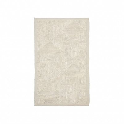 KAVE HOME Sicali matta, rektangulär - vit jute och tyg (160x230)