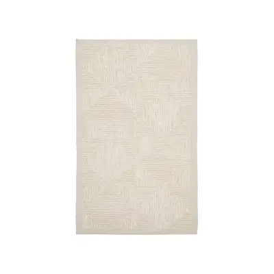 KAVE HOME Sicali matta, rektangulär - vit jute och tyg (160x230)