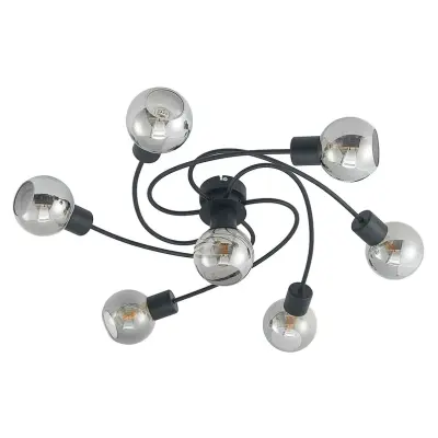 Lindby - Ciala 7 Plafond Black/Smoke