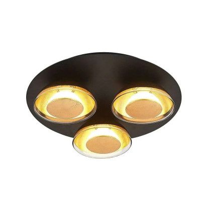 Lindby - Erin 3 Round 3 Plafond Black/Gold