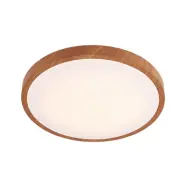 Lindby - Mynte Round LED taklampa Ø42cm Trä/Vit