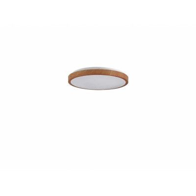 Lindby - Mynte Round LED taklampa Ø42cm Trä/Vit