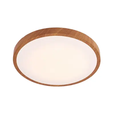 Lindby - Mynte Round LED taklampa Ø42cm Trä/Vit