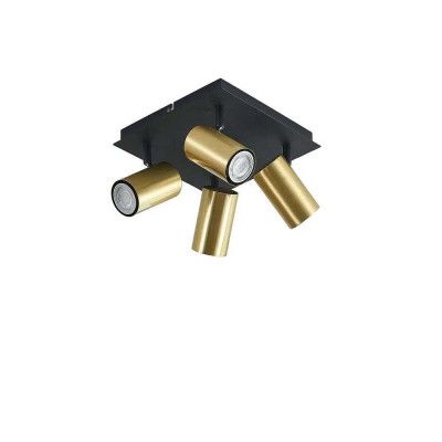 Lindby - Raisan 4 Square Plafond Black/Brass