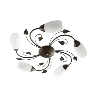 Lindby - Stefania 5 Plafond White/Black-Gold