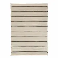 OYOY LIVING Putki Matta - Off White / Black Wool, L200 x B146 cm