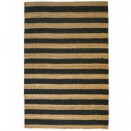 TEPPI 00021A matta med ränder, rektangulär - beige och svart jute (200x290)