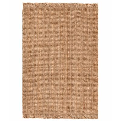 TEPPI 00022A matta med fransar, rektangulär - naturlig jute (120x180)
