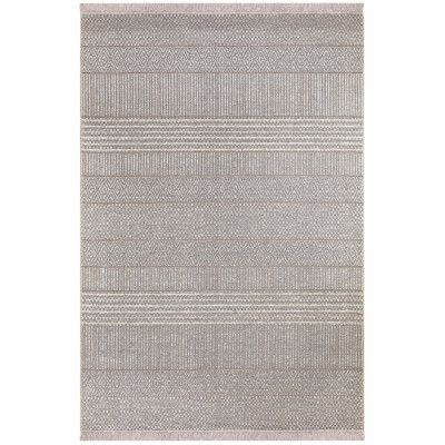 TEPPI 23041A matta med mönster, rektangulär - krämjute och chenille (160x230)