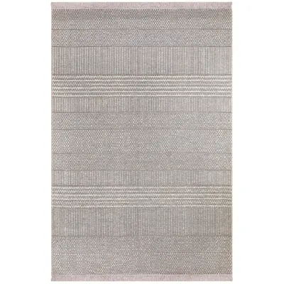 TEPPI 23041A matta med mönster, rektangulär - krämjute och chenille (160x230)