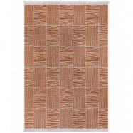 TEPPI 23043A matta med mönster, rektangulär - orange jute och chenille (160x230)