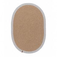 TEPPI 9020116 matta, oval - naturlig och grå bomull (80x120)