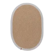 TEPPI 9020116 matta, oval - naturlig och grå bomull (80x120)