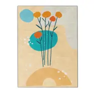 TEPPI ALHO matta, med mönster, rektangulär - flerfärgad polyester (160x230)