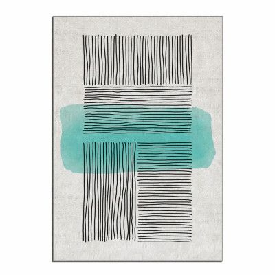 TEPPI ALHO matta, med mönster, rektangulär - flerfärgad polyester (160x230)