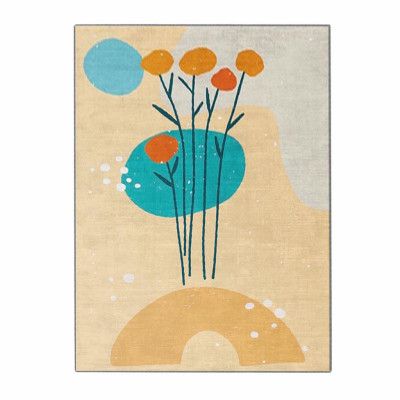 TEPPI ALHO matta, med mönster, rektangulär - flerfärgad polyester (160x230)