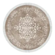 TEPPI ALN400616BJ12 matta, med mönster, rund - beige och vit polyester (Ø160)