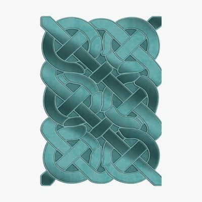 TEPPI ALN600147MV08 matta, med mönster, rektangulär - blå polyester (180x280)