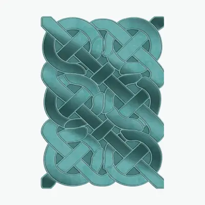 TEPPI ALN600147MV08 matta, med mönster, rektangulär - blå polyester (180x280)